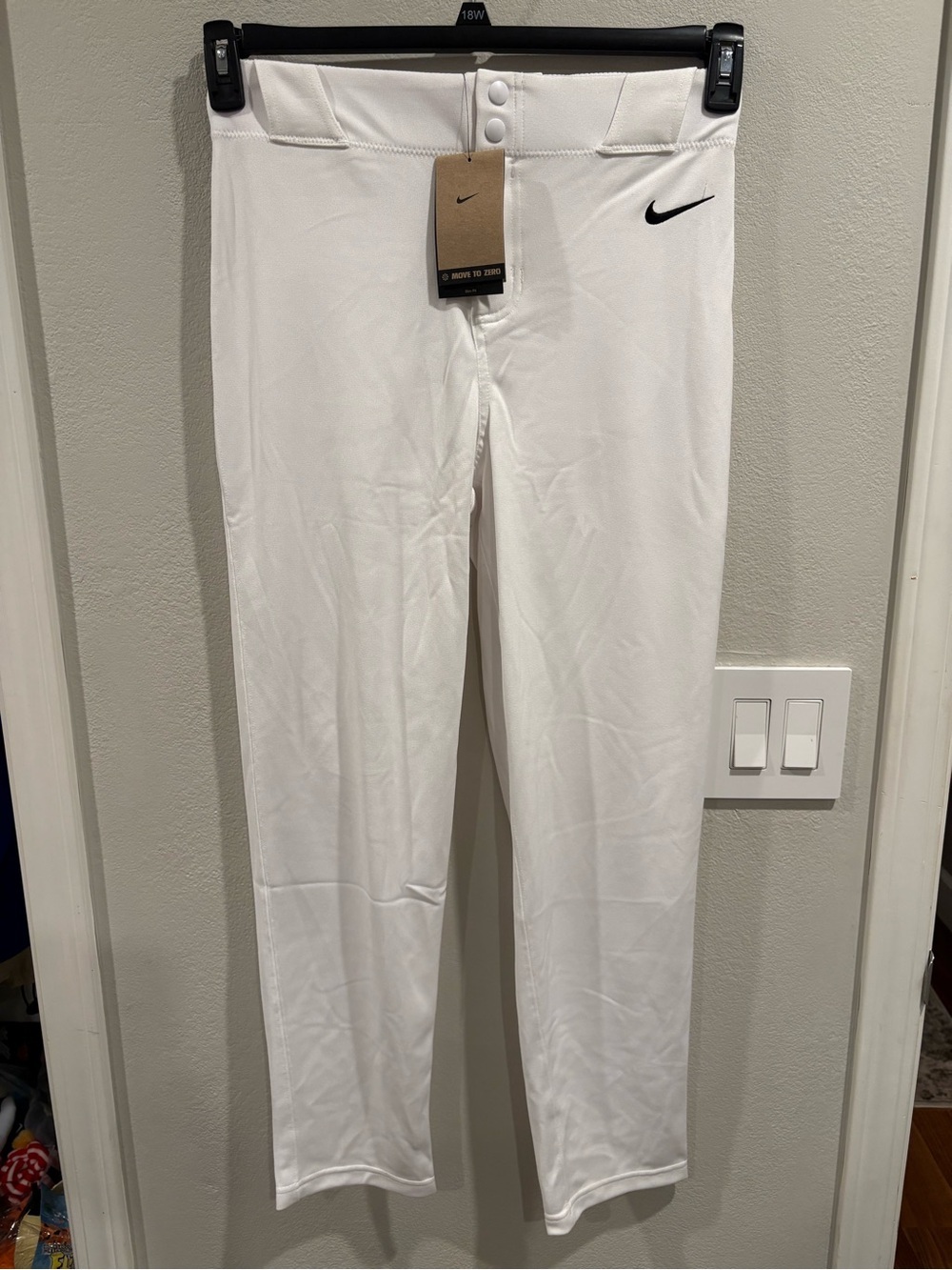 Nike Full Length Baseball Pants Solid White Youth Size XS 6/7 HQ7400-100 New - Picture 1 of 13